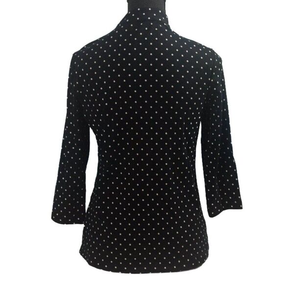 Isaac Mizrahi Black & White Pima Cotton Printed Top Size XS US 2–4 - Picture 5 of 7